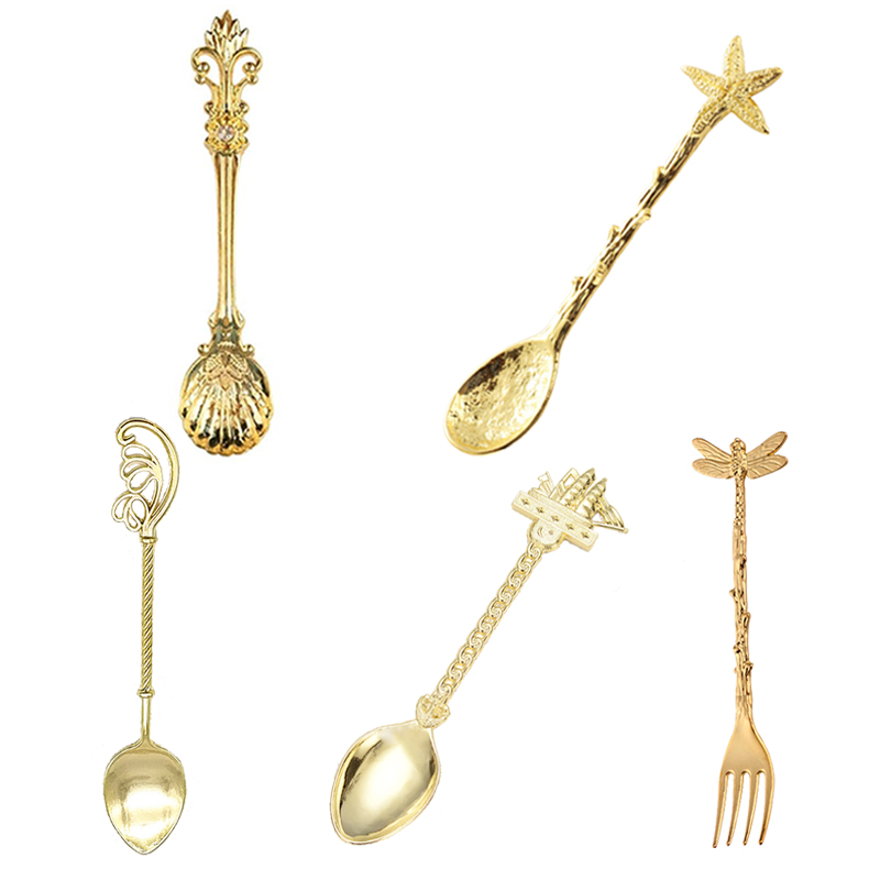 Vintage Collectible Spoons - Novo vintage vários padrões liga pequena