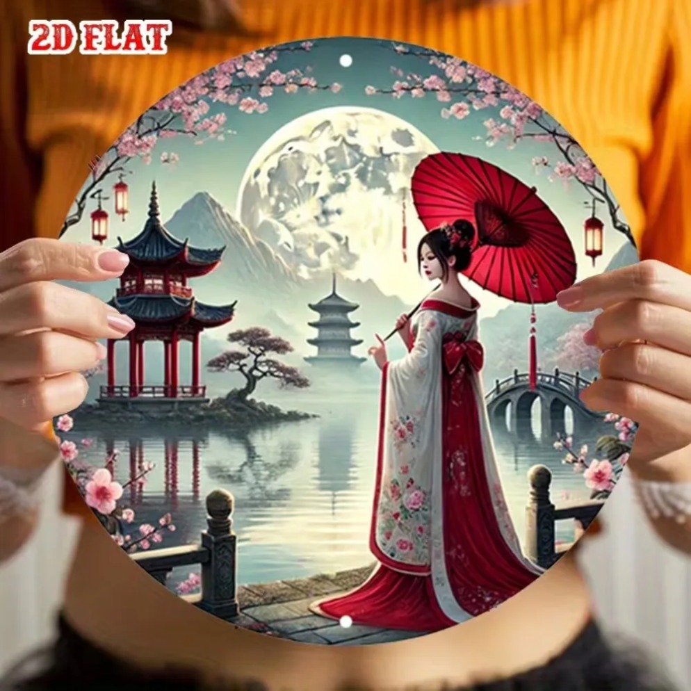 Vintage Collectible Plates - Placa de Metal Vintage Japonesa com