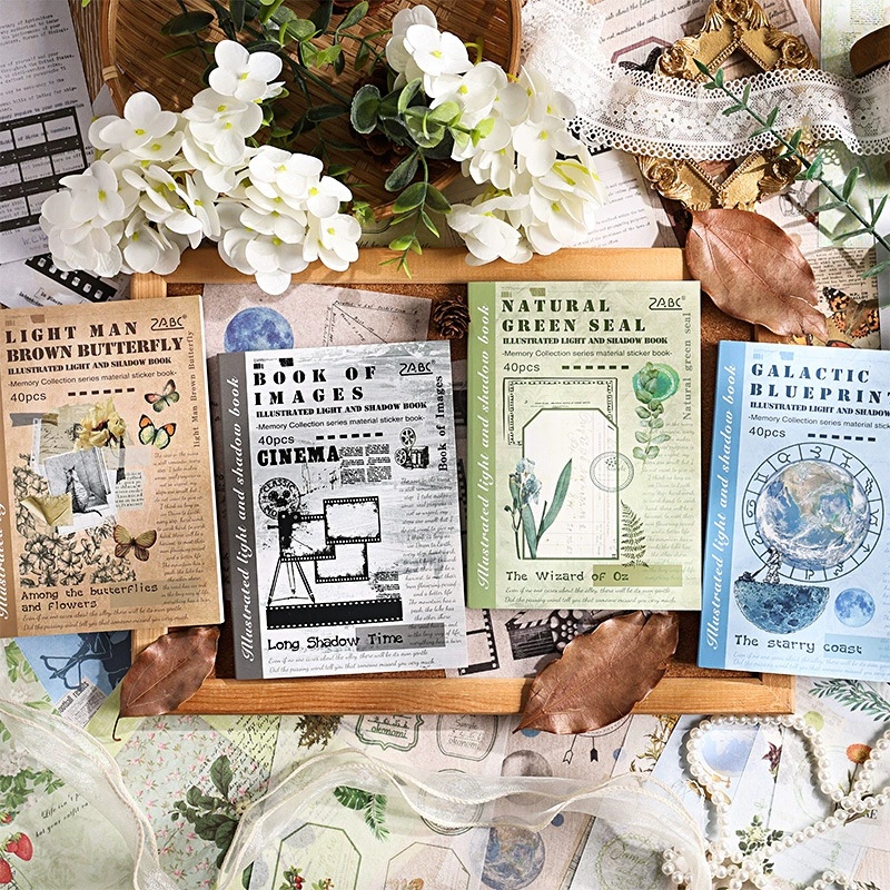 Vintage Collectible Books - Livro de Adesivos Ilustrados da Série