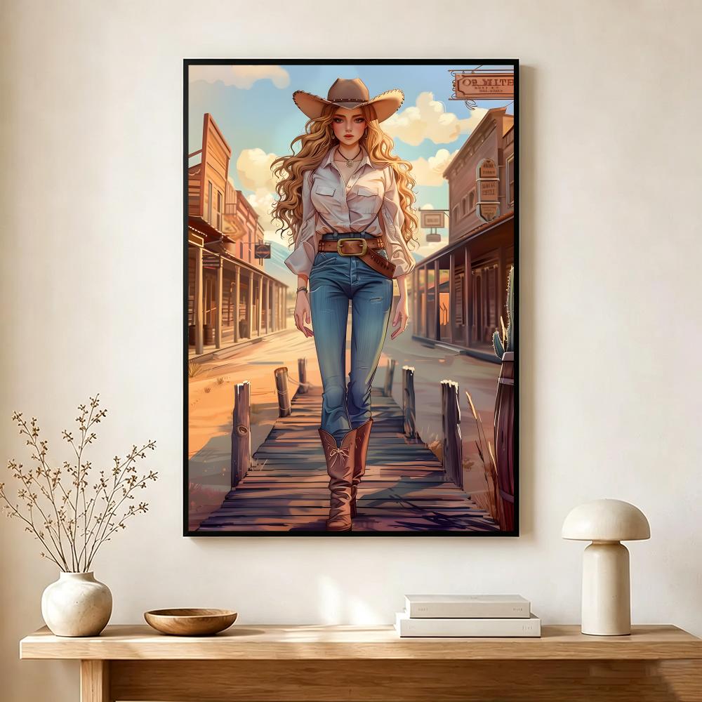 Pôster com tema de cowgirl vin - Vintage Collectible Posters avaliação e preço